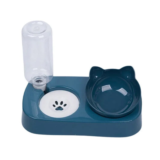 Pet Cat Bowl 15 Degrees Tilt to Protect Cervical Vertebrae Dog Cat Food Bowl Automatic Drinking Feeder Pet Feeding Supplies